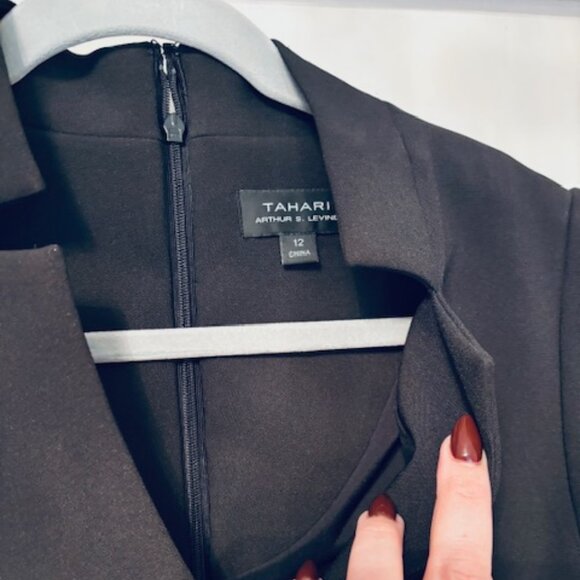 Tahari ASL Cap Sleeve High Neck Cocktail Dress Size 12 - Picture 5 of 7